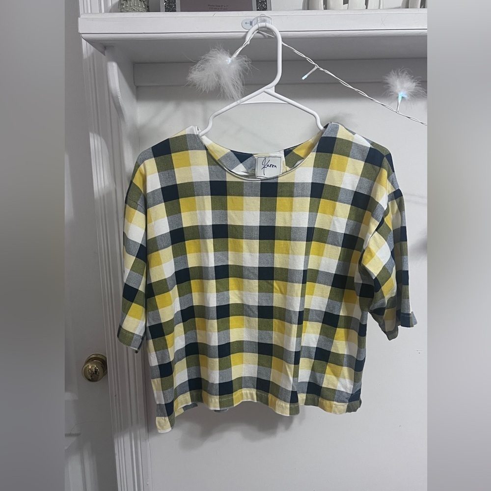 FINAL PRICE Karen Plaid Top